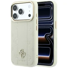 Guess Stripe Peony 4G Logo MagSafe védőtok iPhone 18 Pro / iPhone 17 Pro készülékhez, bézs