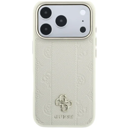 Guess Stripe Peony 4G Logo MagSafe védőtok iPhone 18 Pro / iPhone 17 Pro készülékhez, bézs - 3