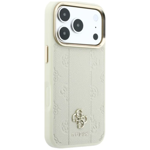 Guess Stripe Peony 4G Logo MagSafe védőtok iPhone 18 Pro / iPhone 17 Pro készülékhez, bézs - 4