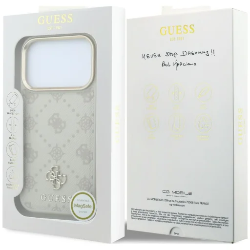 Guess Stripe Peony 4G Logo MagSafe védőtok iPhone 18 Pro / iPhone 17 Pro készülékhez, bézs - 8