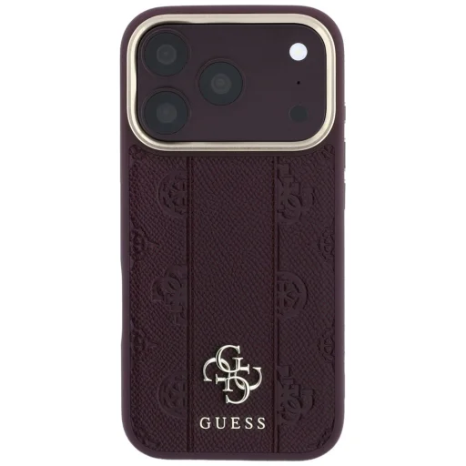 Guess Stripe Peony 4G Logo MagSafe védőtok iPhone 18 Pro / 17 Pro készülékhez, bordó - 3