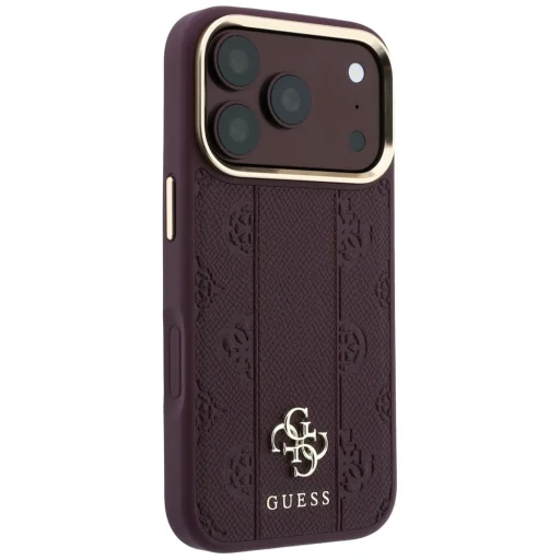 Guess Stripe Peony 4G Logo MagSafe védőtok iPhone 18 Pro / 17 Pro készülékhez, bordó - 4