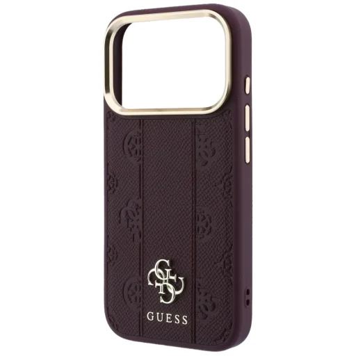 Guess Stripe Peony 4G Logo MagSafe védőtok iPhone 18 Pro / 17 Pro készülékhez, bordó - 6
