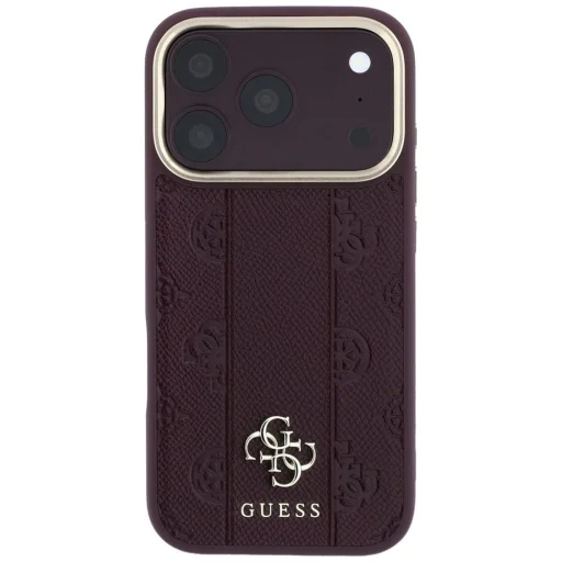  Apple iPhone 18 Pro Max / 17 Pro Max bordó Guess Stripe Peony 4G Logo MagSafe telefontok - 3