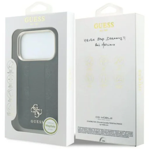 iPhone 18 Pro / iPhone 17 Pro čierne puzdro Guess Stripe Peony 4G Logo MagSafe - 8