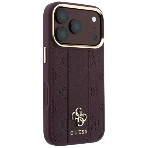 Apple iPhone 18 Pro Max / 17 Pro Max bordové puzdro Guess Stripe Peony 4G Logo MagSafe - 4