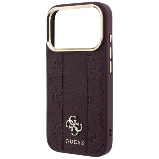 Apple iPhone 18 Pro Max / 17 Pro Max bordové puzdro Guess Stripe Peony 4G Logo MagSafe - 6