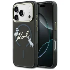 Čierne puzdro Karl Lagerfeld Script Logo MagSafe pre iPhone 18 Pro / 17 Pro