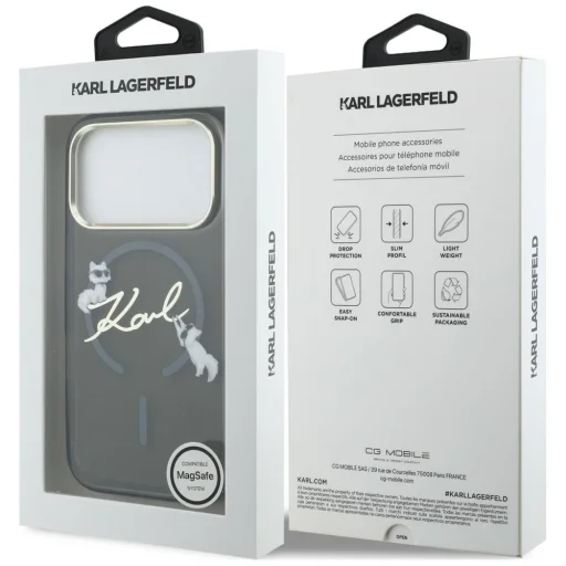  iPhone 18 Pro / 17 Pro fekete Karl Lagerfeld Script Logo MagSafe tok - 8