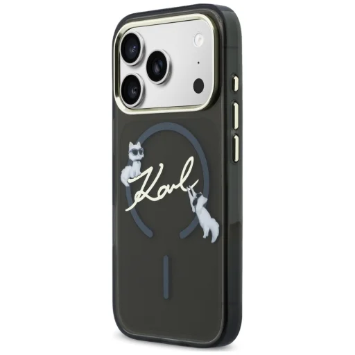  iPhone 18 Pro / 17 Pro fekete Karl Lagerfeld Script Logo MagSafe tok - 2