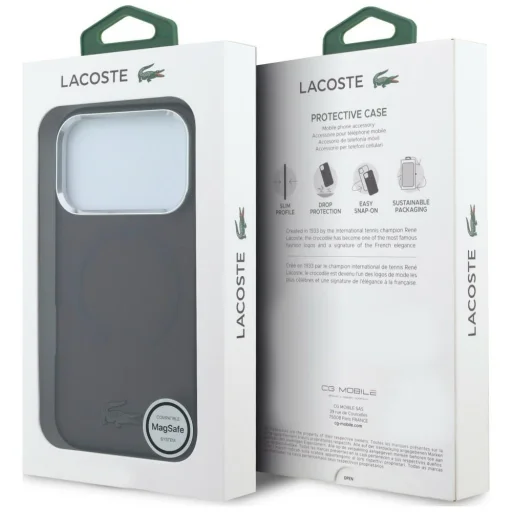  Apple iPhone 18 Pro Max / 17 Pro Max bordó Lacoste IML Frosted MagSafe keménytok - 8