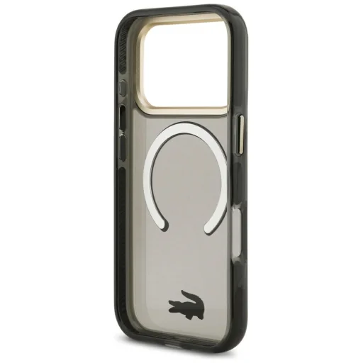 iPhone 18 Pro / 17 Pro čierne puzdro Lacoste Shockproof IML Gold Logo MagSafe - 7