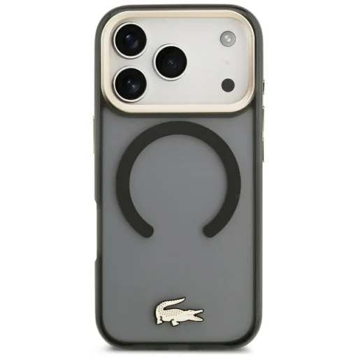 iPhone 18 Pro / 17 Pro čierne puzdro Lacoste Shockproof IML Gold Logo MagSafe - 3
