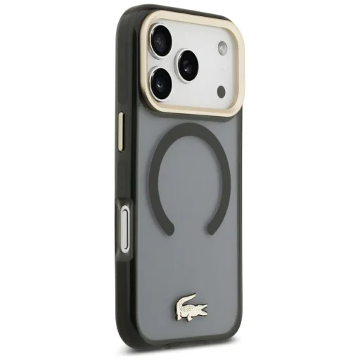 iPhone 18 Pro / 17 Pro čierne puzdro Lacoste Shockproof IML Gold Logo MagSafe - 4