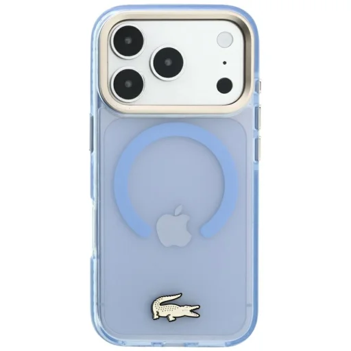  iPhone 18 Pro Max / 17 Pro Max kék Lacoste IML ütésálló, arany logós MagSafe tok - 3