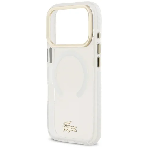  iPhone 18 Pro / 17 Pro Lacoste ütésálló IML Gold Logo MagSafe átlátszó tok - 6