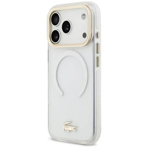 iPhone 18 Pro / 17 Pro Lacoste ütésálló IML Gold Logo MagSafe átlátszó tok - 2