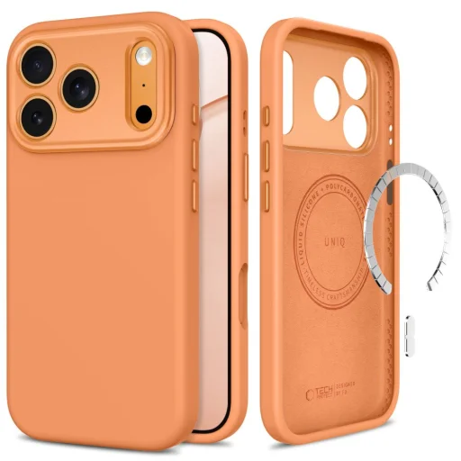 Apple iPhone 17 Pro / 18 Pro kozmicky oranžové Tech-Protect Uniq MagSafe CC silikónové puzdro - 1