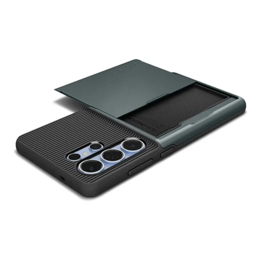 Samsung Galaxy S25 Ultra tmavozelené puzdro Spigen Slim Armor CS - 11