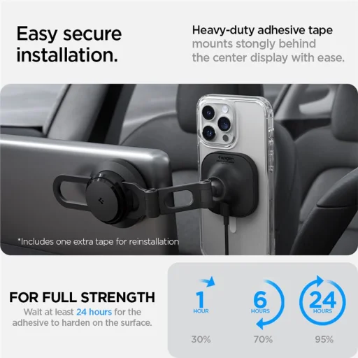 Spigen Tesla OneTap Pro 3 bezdrôtová autonabíjačka s uchytením na displej - 11