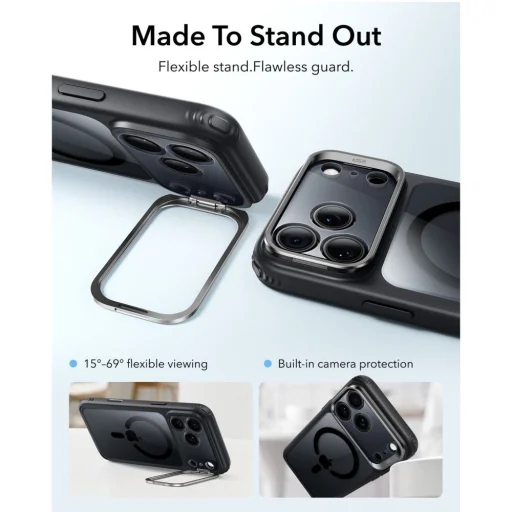 Apple iPhone 17 Pro / 18 Pro ESR Classic Hybrid Kickstand MagSafe priehľadné/čierne puzdro - 3
