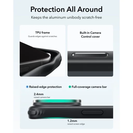 Apple iPhone 17 Pro / 18 Pro ESR Classic Hybrid Kickstand MagSafe priehľadné/čierne puzdro - 5