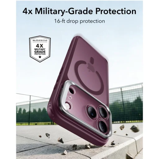 Apple iPhone 17 Pro / 18 Pro matné tmavobordové ESR Classic Hybrid Kickstand MagSafe puzdro - 4