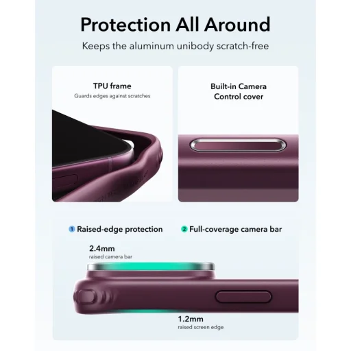Apple iPhone 17 Pro / 18 Pro matné tmavobordové ESR Classic Hybrid Kickstand MagSafe puzdro - 5