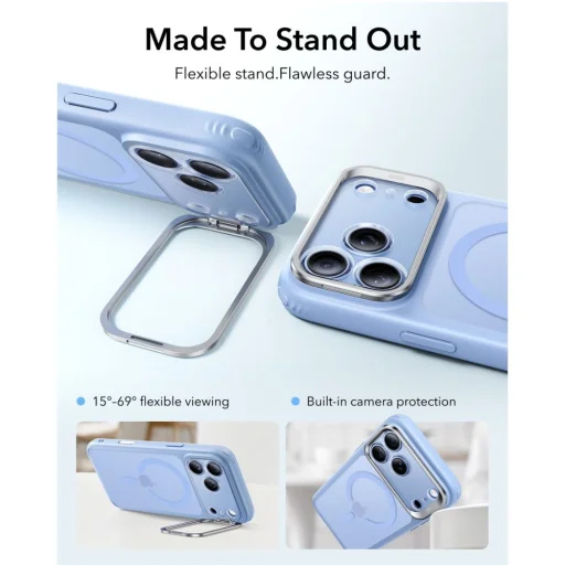 iPhone 17 Pro Max / 18 Pro Max matný svetlomodrý ESR Classic Hybrid Kickstand MagSafe zadný kryt - 3