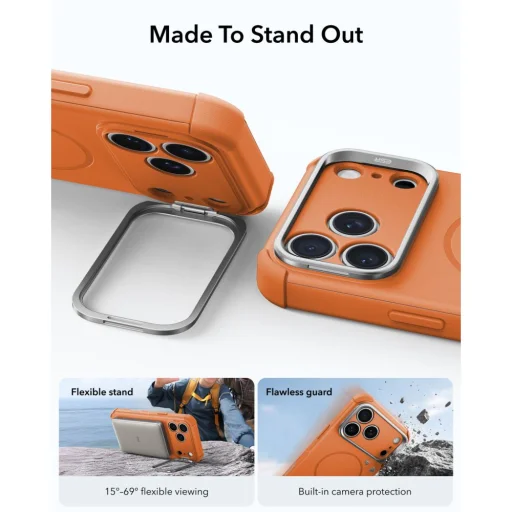 Apple iPhone 17 Pro / 18 Pro oranžový ESR Cyber Tough Kickstand MagSafe odolný kryt - 4