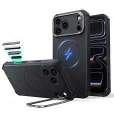 Apple iPhone 17 Pro Max / 18 Pro Max čierne puzdro ESR Cyber Tough Kickstand MagSafe so stojanom