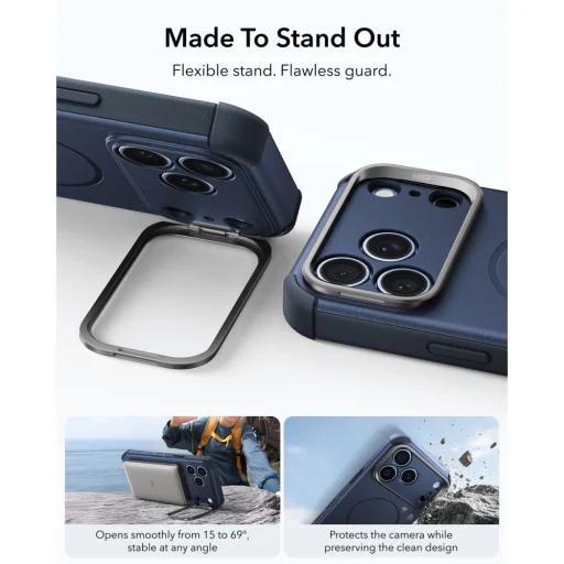 Apple iPhone 17 Pro Max / 18 Pro Max modrý ESR Cyber Tough Kickstand MagSafe nárazuvzdorný kryt - 4