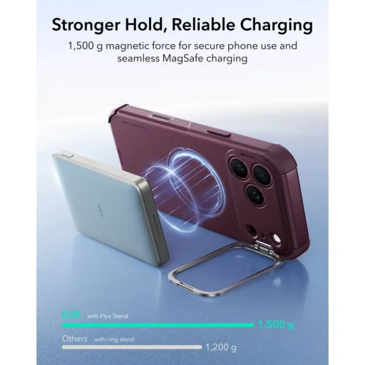 iPhone 17 Pro Max / 18 Pro Max tmavobordové ESR Cyber Tough puzdro so stojanom a MagSafe - 7