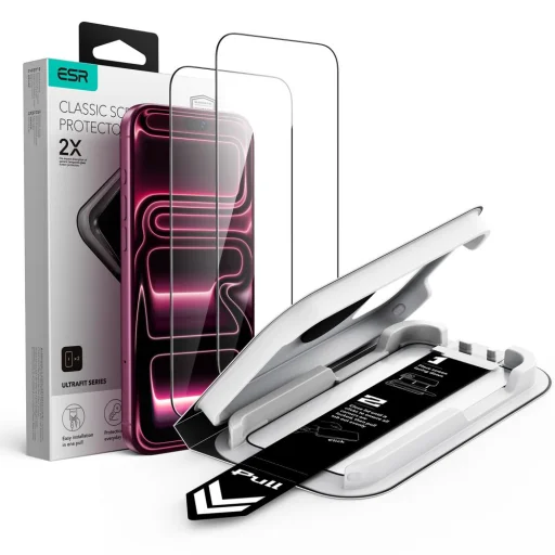 Apple iPhone 17 Pro Max / 18 Pro Max čierne ESR UltraFit Classic tvrdené ochranné sklo, 2 ks - 1