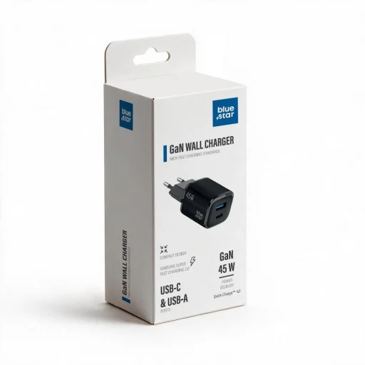 Blue Star Nano GaN VT-334 čierna 45 W sieťová nabíjačka USB-C + USB-A - 3