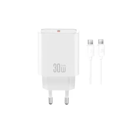 Sieťová nabíjačka XO CE41 PD 30W 1x USB-C biela + kábel USB-C - USB-C