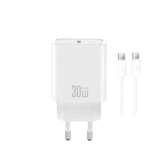 Sieťová nabíjačka XO CE41 PD 30W 1x USB-C biela + kábel USB-C - USB-C - 1