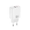 XO CE42 33 W sieťová nabíjačka s konektorom USB-C PD a USB, biela thumbnail
