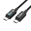 XO NB-Q312A PD USB-C – USB-C kábel 1 m 240 W čierny s LED thumbnail