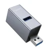 Hoco HB54 3 v 1 USB-A adaptér, sivý thumbnail