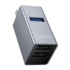 Hoco HB54 3 v 1 USB-A adaptér, sivý thumbnail