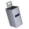 Hoco HB54 3 v 1 USB-A adaptér, sivý thumbnail