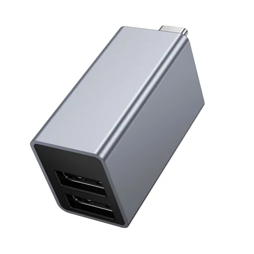 Hoco HB54A 3 v 1 USB-C adaptér, sivý - 5