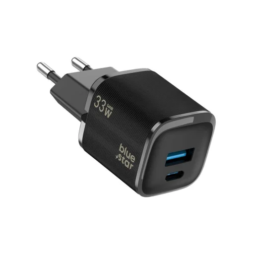 Blue Star Nano GaN 33 W sieťová nabíjačka s konektormi USB-C a USB-A, čierna, VT-332 - 2