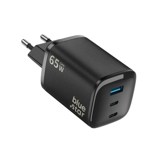 Blue Star Nano GaN VT-335 sieťová rýchlonabíjačka 2x USB-C a USB-A, 65 W, čierna - 2