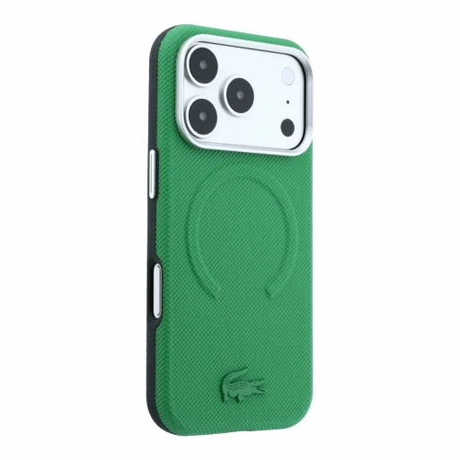 iPhone 18 Pro Max estragónovo zelený Lacoste Petit Pique embosovaný MagSafe kryt - 4