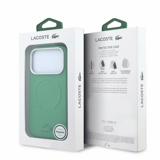 iPhone 18 Pro Max estragónovo zelený Lacoste Petit Pique embosovaný MagSafe kryt - 7