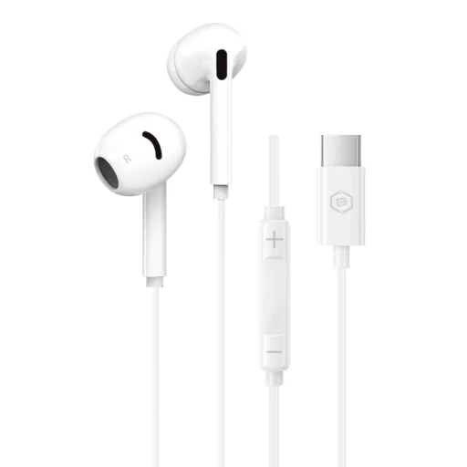 Blavec BHS-02 USB-C káblové slúchadlá s DAC a mikrofónom, biele - 2