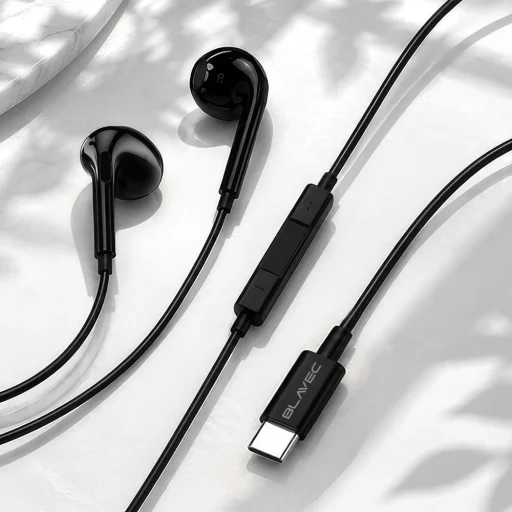 Blavec BHS-02 USB-C káblové slúchadlá s mikrofónom a DAC, čierne - 3