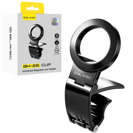 Blavec BH-26 Clip magnetický univerzálny držiak na telefón do auta, čierny - 1